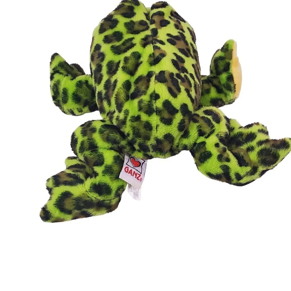 Ganz Webkinz Bullfrog Plush 9” Green Bean Bag Plush Stuff Doll Frog